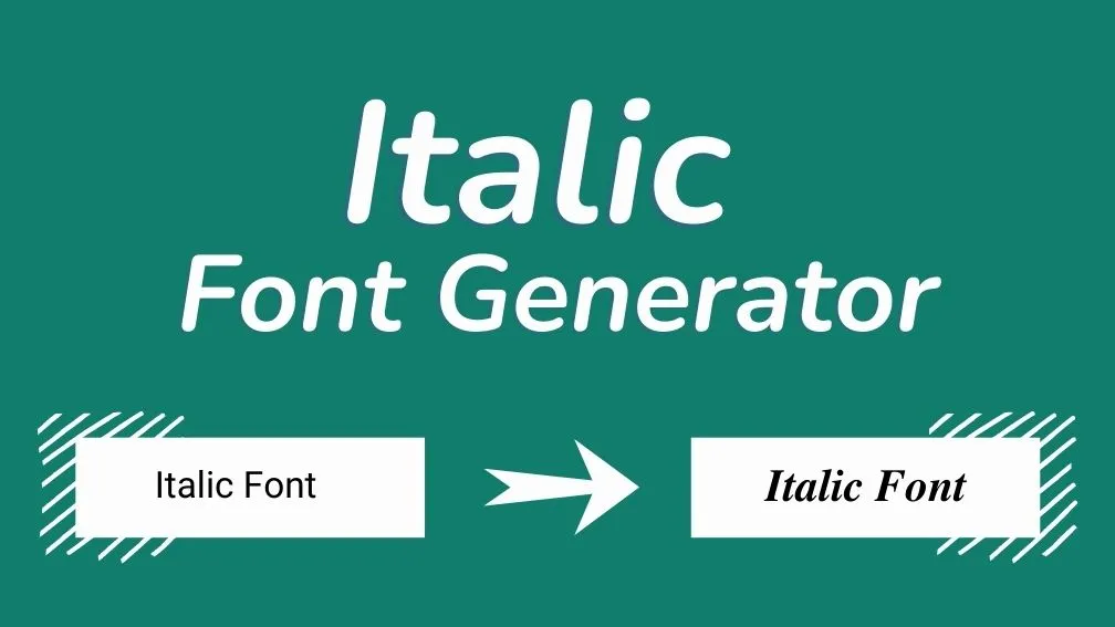 Bạn muốn tạo những chữ in nghiêng đầy chất thơ, tinh tế? Hãy tìm đến công cụ Italic Font Generator đẳng cấp này để tạo ra những font chữ tuyệt đẹp và sáng tạo nhất bằng đúng phong cách italic.